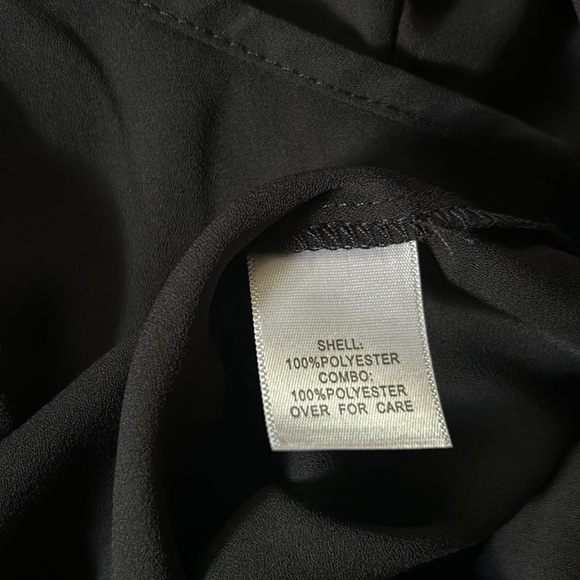 Sheer Black & White Blouse with Roll Tab Sleeves and Chest Pockets - Picture 6 of 14